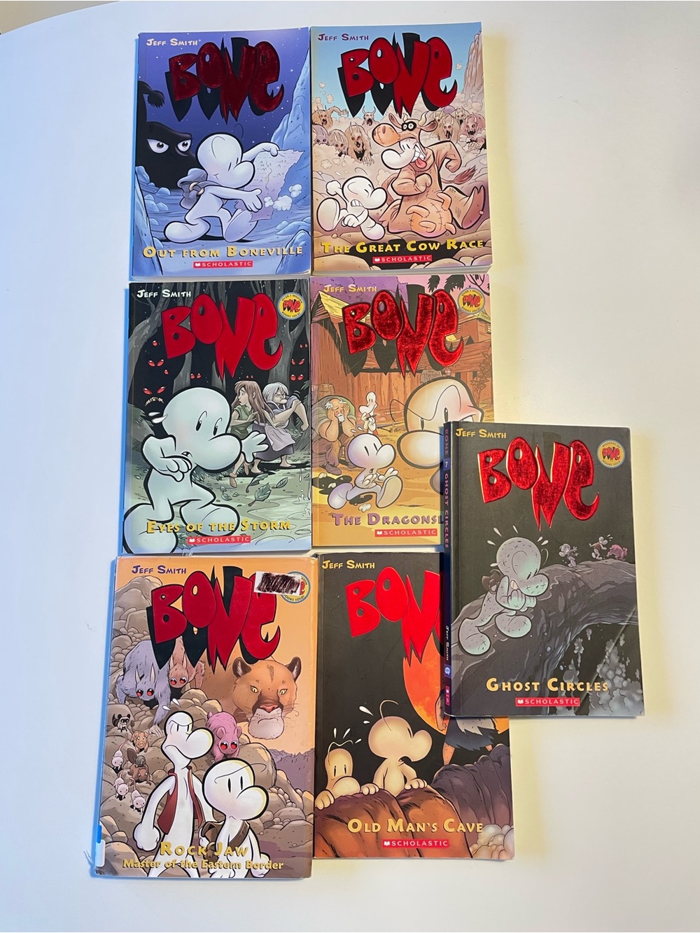 Bone Series Graphic Novel Book Set (1-7) Jeff Smith Graphix Full Color